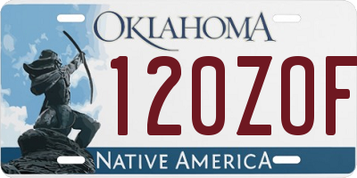 OK license plate 120ZOF