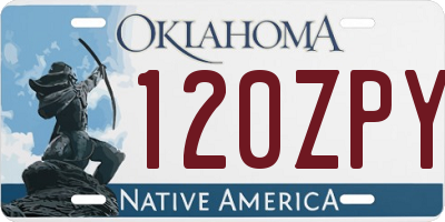 OK license plate 120ZPY