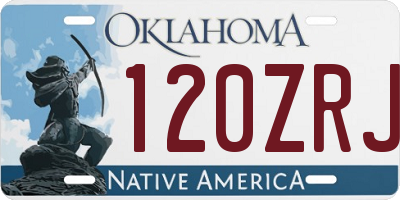 OK license plate 120ZRJ