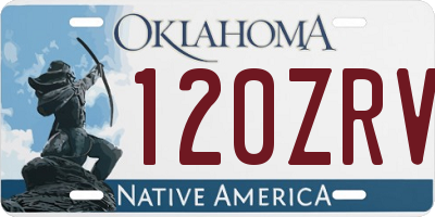 OK license plate 120ZRV