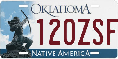 OK license plate 120ZSF