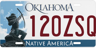 OK license plate 120ZSQ