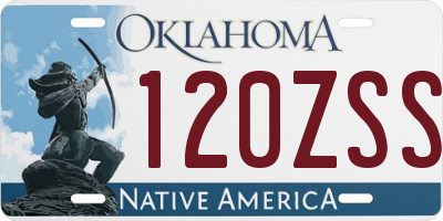 OK license plate 120ZSS