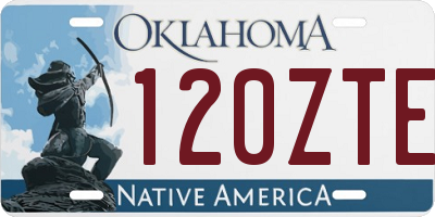 OK license plate 120ZTE