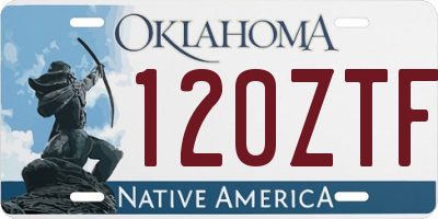 OK license plate 120ZTF