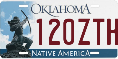 OK license plate 120ZTH