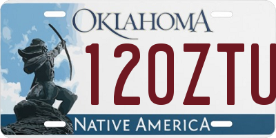 OK license plate 120ZTU