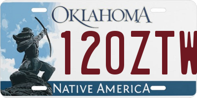 OK license plate 120ZTW