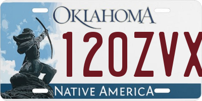 OK license plate 120ZVX