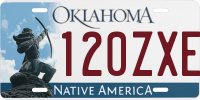 OK license plate 120ZXE