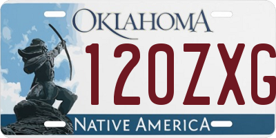 OK license plate 120ZXG