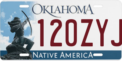 OK license plate 120ZYJ