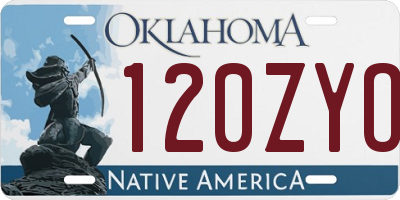 OK license plate 120ZYO