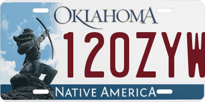 OK license plate 120ZYW