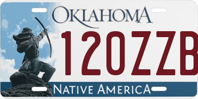 OK license plate 120ZZB