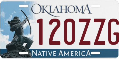 OK license plate 120ZZG