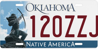 OK license plate 120ZZJ