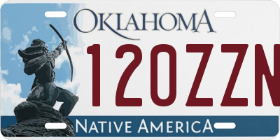 OK license plate 120ZZN