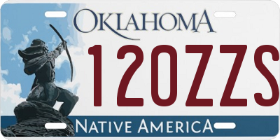 OK license plate 120ZZS