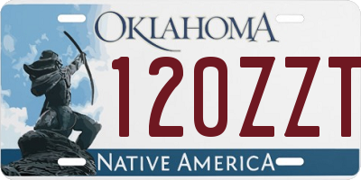 OK license plate 120ZZT