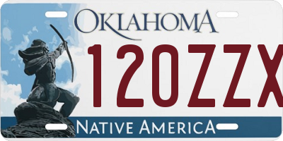 OK license plate 120ZZX