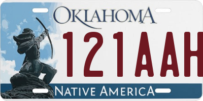 OK license plate 121AAH