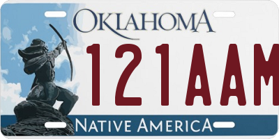 OK license plate 121AAM