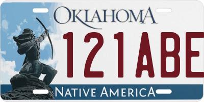 OK license plate 121ABE