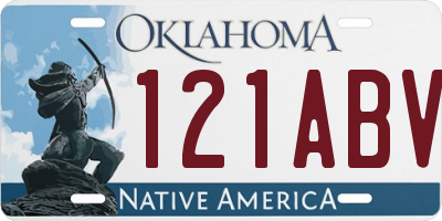 OK license plate 121ABV
