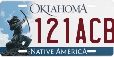 OK license plate 121ACB
