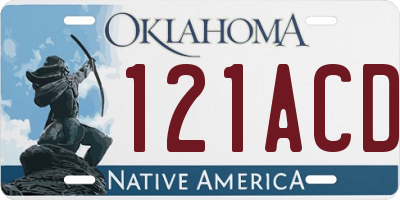 OK license plate 121ACD