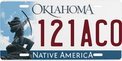 OK license plate 121ACO