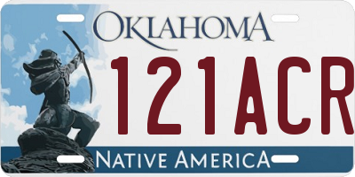 OK license plate 121ACR