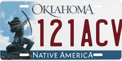 OK license plate 121ACV