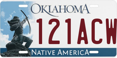 OK license plate 121ACW