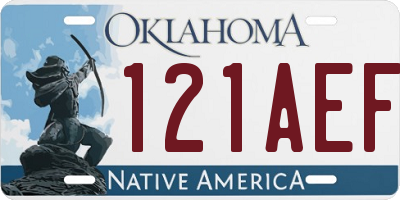 OK license plate 121AEF