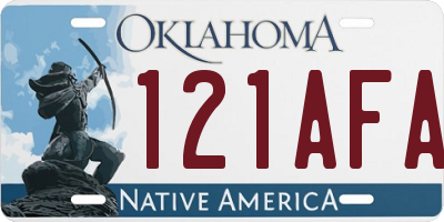 OK license plate 121AFA
