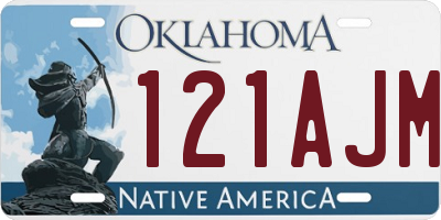 OK license plate 121AJM