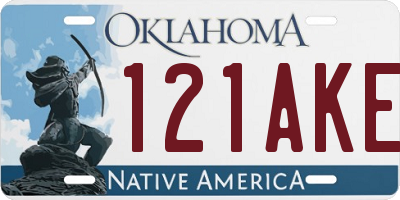 OK license plate 121AKE