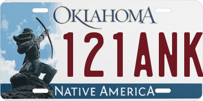 OK license plate 121ANK