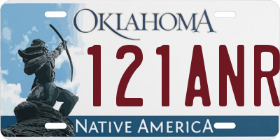 OK license plate 121ANR