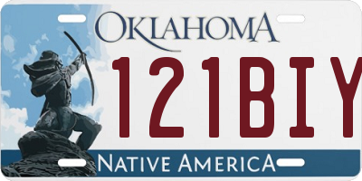 OK license plate 121BIY