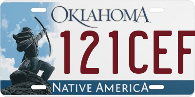OK license plate 121CEF