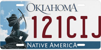 OK license plate 121CIJ