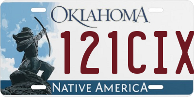 OK license plate 121CIX