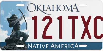 OK license plate 121TXC