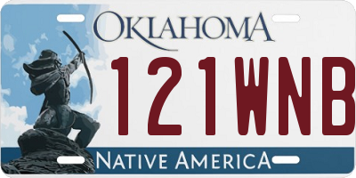 OK license plate 121WNB