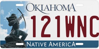 OK license plate 121WNC