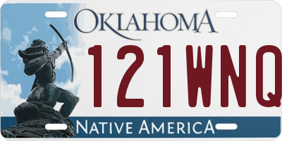 OK license plate 121WNQ