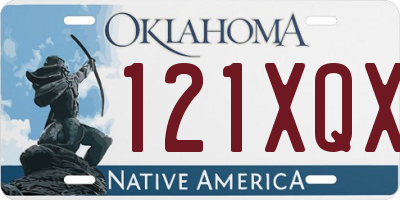 OK license plate 121XQX